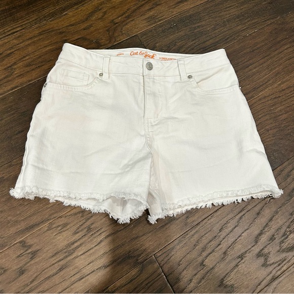 Cat & Jack White Distressed Denim Shorts - Picture 3 of 5